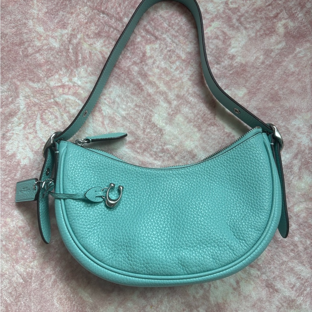 Coach Luna Shoulder Bag Teal Leather